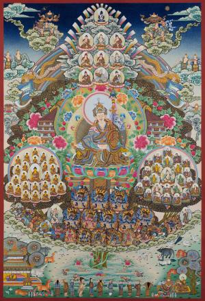 Guru Rinpoche Lineage Tree | Large Thangka Painting
